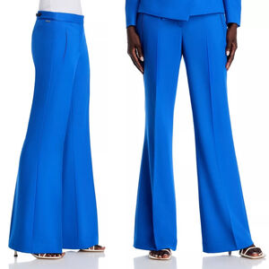 NWT BOSS Talia Flare Leg Women's Pants Trousers Wool-Blend Blue $298 - Size 14